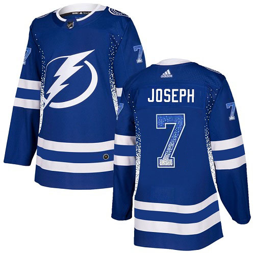 Adidas Tampa Bay Lightning Men #7 Mathieu Joseph Blue Home Authentic Drift Fashion Stitched NHL Jersey->tampa bay lightning->NHL Jersey
